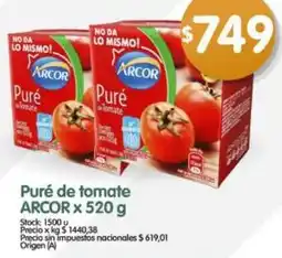 Supermercados Buenos Días Arcor puré de tomate oferta