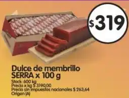 Supermercados Buenos Días Serra dulce de membrillo oferta