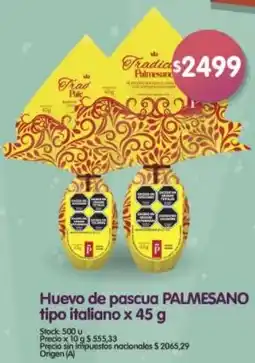 Supermercados Buenos Días Palmesano huevo de pascua tipo italiano oferta