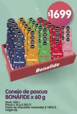 Supermercados Buenos Días Bonafide conejo de pascua oferta