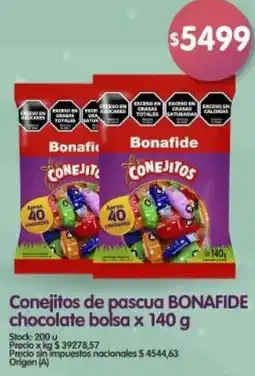 Supermercados Buenos Días Bonafide conejitos de pascua chocolate bolsa oferta