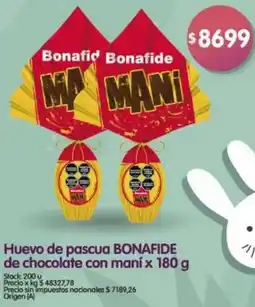 Supermercados Buenos Días Bonafide huevo de pascua de chocolate con maní x oferta