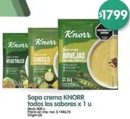 Supermercados Buenos Días Knorr sopa crema todos los sabores oferta