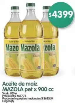 Supermercados Buenos Días Mazola aceite de maíz pet oferta