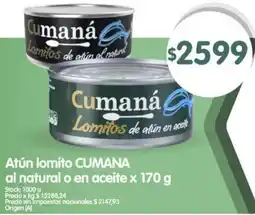 Supermercados Buenos Días Cumana atún lomito al natural o en aceite oferta