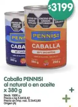 Supermercados Buenos Días Pennisi caballa al natural o en aceite oferta