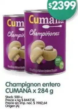 Supermercados Buenos Días Cumaná champignon entero oferta