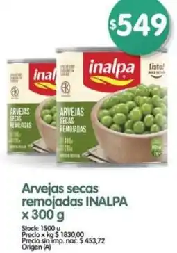 Supermercados Buenos Días Inalpa arvejas secas remojadas oferta