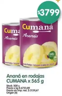 Supermercados Buenos Días Cumaná ananá en rodajas oferta