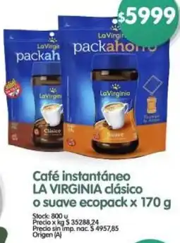 Supermercados Buenos Días La virginia café instantáneo clásico café instantáneo oferta