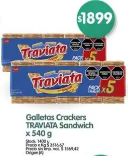 Supermercados Buenos Días Traviata galletas crackers sandwich oferta
