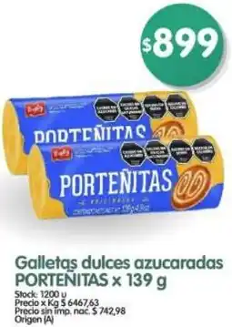 Supermercados Buenos Días Porteñitas galletas dulces azucaradas oferta