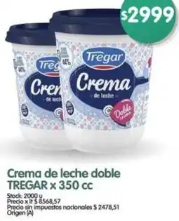 Supermercados Buenos Días Tregar crema de leche doble oferta