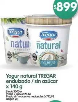 Supermercados Buenos Días Tregar yogur natural endulzado / sin azúcar oferta