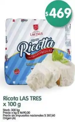 Supermercados Buenos Días Las tres ricota oferta