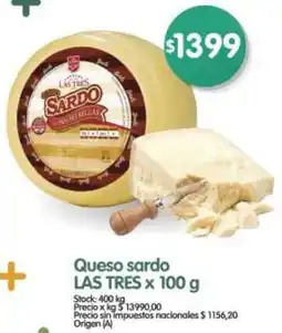 Supermercados Buenos Días Las tres queso sardo oferta