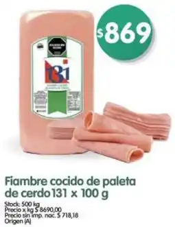 Supermercados Buenos Días 131 fiambre cocido de paleta de cerdo oferta