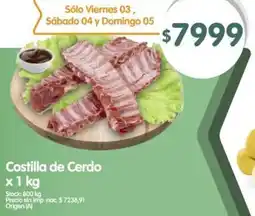 Supermercados Buenos Días Costilla de cerdo oferta