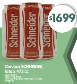 Supermercados Buenos Días Schneider cerveza lata oferta