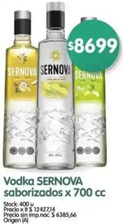 Supermercados Buenos Días Sernova vodka saborizados oferta