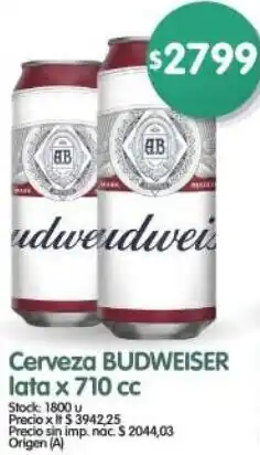 Supermercados Buenos Días Budweiser cerveza lata oferta