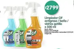 Supermercados Buenos Días Cif limpiador antigrasa/baño / vidrios gatillo oferta