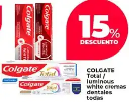 Supermayorista Vital Colgate total/ luminous white cremas dentales todas oferta