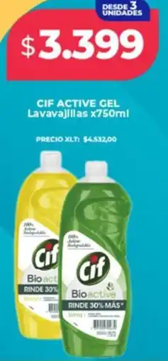 Supermayorista Vital Cif active gel lavavajillas oferta