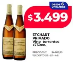 Supermayorista Vital Etchart privado vino torrontes oferta