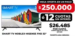 Supermayorista Vital Noblex-hisense smart tv fhd 32" oferta