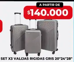 Supermayorista Vital Valijas rigidas gris 20"24"28" oferta