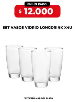 Supermayorista Vital Set vasos vidrio longdrink oferta