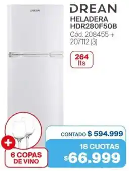 Naldo Lombardi Drean heladera HDR280F50B oferta