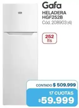 Naldo Lombardi Gafa heladera HGF252B oferta