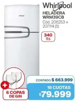 Naldo Lombardi Whirlpool heladera WRM39CB oferta