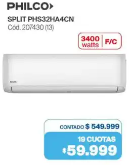 Naldo Lombardi Philco split PHS32HA4CN oferta