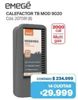 Naldo Lombardi Emegé calefactor TB MOD 9020 oferta
