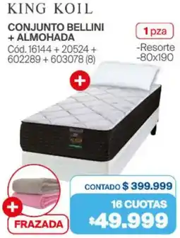 Naldo Lombardi King koil conjunto bellini + almohada oferta