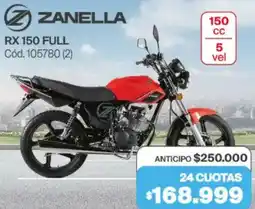 Naldo Lombardi Zanella rx 150 full oferta