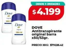 Supermayorista Vital Dove antitranspirante original barra oferta