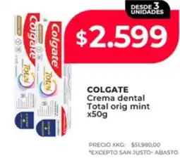 Supermayorista Vital Colgate crema dental total orig mint oferta