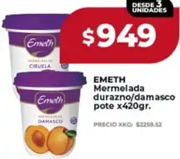 Supermayorista Vital Emeth mermelada durazno/damasco pote oferta