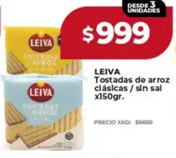 Supermayorista Vital Leiva tostadas de arroz clásicas/sin sal oferta
