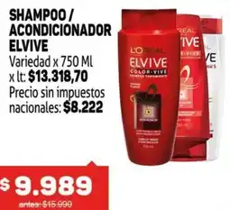 Makro Elvive shampoo/ acondicionador variedad oferta