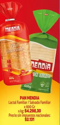 Makro Pan mendia lactal familiar/salvado familiar oferta