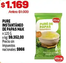 Makro M&k pure instantáneo de papas oferta