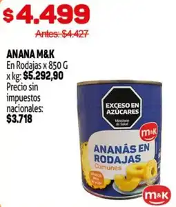 Makro M&K anana en rodajas oferta