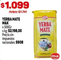Makro M&K yerba mate oferta