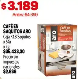 Makro Aro café en saquitos caja oferta
