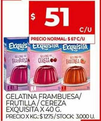 Supermercados DIA Gelatina Frambuesa Frutilla Cereza Exquisita oferta
